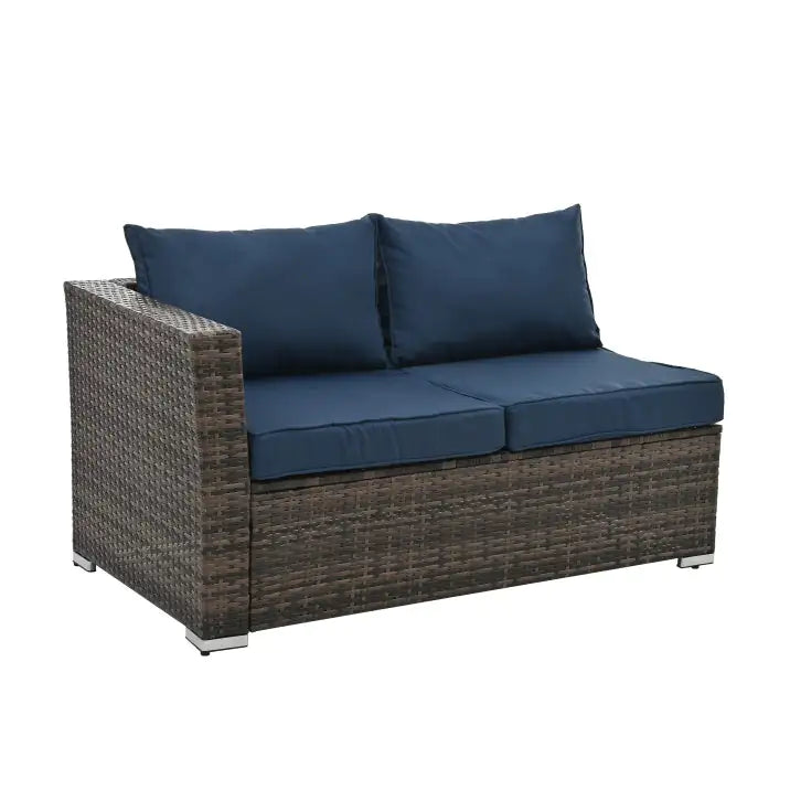 Patio Furniture, Outdoor Furniture, Seasonal PE Wicker Furniture, 4 Set Wicker Furniture With Tempered Glass Coffee Table